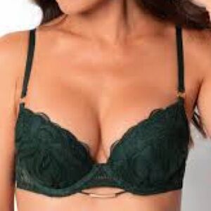 AUBADE Into the Groove green Push-up underwire bra size 38B style 3BN18 FORE NWT